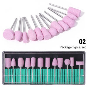LULAA 12/30Pcs Nail Drill Bits Set Quartz Scrub Stone Diamond Wool Milling Cutter for Manicure Tools Grinding Mill Pedicure Kit