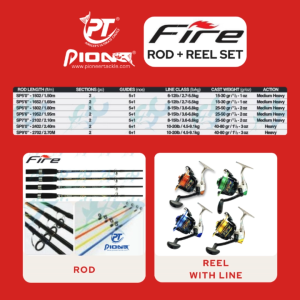 PIONEER FIRE ROD AND REEL COMBO SET Beginners’ Value For Money Budget Combo Set