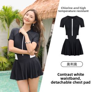 AQUAPLAY | Slim Fitting One-Piece Black Swimsuit For Women