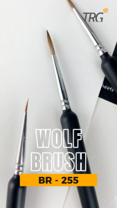 TRG Kuas Lukis Bulu Serigala Premium Cat Air Minyak Akrilik Poster BR-255 - Professional Watercolor Acrylic Paint Art Wolf Hair Brush Round Pen Type Detail Artist Bristles Painting TRG