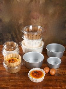 กระดาษอบแบบไม่ต้องพับ Bask Paper Tray สำหรับเค้กชีส ขนมหวาน ป้องกันน้ำมัน ขนาด 4/5/6/8 นิ้ว อุปกรณ์ทำอาหารในครัว