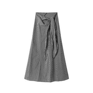 YUEZHONGWEI | French Style Black Ice Silk Knitted Halter Top Women Summer Outdoor Wear Unique Beautiful Waist Cinched Sleeveless Top