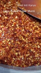 Cabe bubuk kasar murni kemasan 500 gram super pedas tidak pahit halal cod