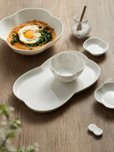 Bộ Bát Đĩa Sứ Trắng Đức Hóa Dùng Trong Gia Đình Sáng Tạo Cao Cấp Bát Cơm Bát Súp Bát Đựng Thức Ăn Đĩa Sứ Cốc Thủy Tinh