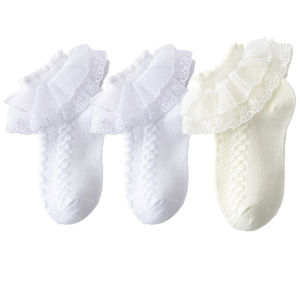 Princess Lace Trim Cotton Socks for Girls Thin Dance Spring Autumn Summer Children Baby Toddler Kids Pure Cotton Short Socks