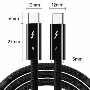 Cáp Thunderbolt 5 80Gbps Truyền Dữ Liệu 240W Sạc Nhanh Đầu Ra Video 16K60Hz Type-C Cáp Dữ Liệu Đầy Đủ Tính Năng Dành Cho Máy Ảnh MP3/MP4 Thiết Bị Thông Minh
