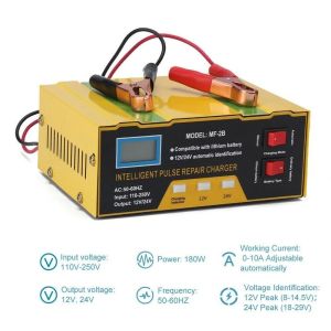 Car Battery Charger Heavy Duty 12v/24v Intelligent Pulse Repair Lead Acid Battery Fast Charging