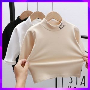 Áo Thun Dài Tay Cổ Cao Thoải Mái Cho Bé Trai Và Bé Gái Mùa Thu Áo Lót Bằng Vải Nhung Thương Hiệu Khác Chất Liệu Cotton 90%