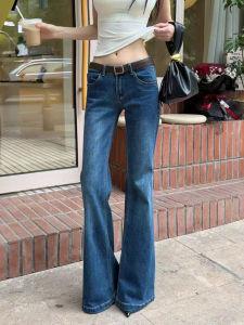 Quần Jeans Ống Loe Lưng Thấp Mỏng Mùa Hè Cho Nữ Quần Ống Loe Phong Cách Mỹ Quần Jeans Thường Ngày Mát Mẻ Có Móc Khóa