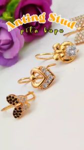 Cute Jewelry Anting Dewasa Kait Permata Full Pita Zirkon Cantik Perhiasan Xuping Wanita AT 007