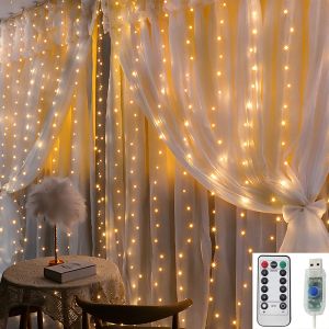USB 6M 600LED Icicle Rèm Cổ Tích Dây Đèn Với 8 Chế Độ Điều Khiển Từ Xa Cho Cây Giáng Sinh Nhà Cửa Sổ Ngày Lễ Trang Trí Tiệc