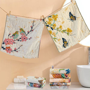 4pcs 35x35cm Large Hand Towel 4 Layer Cotton Gauze Pure Cotton Dish Cloth Quick Dry Tea Towel Home Restaurant Kitchen Towel