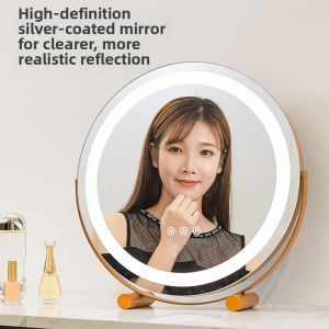 LED Lighted Dimmable Makeup Mirror Desk-Use
