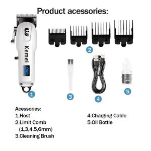 Kemei Professional LCD Electric Hair Clipper For Men Cordless Trimmer Rechargeable Shaver KM-232