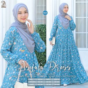 ASYAFA DRES - GAMIS KEKINIAN DRES HANGOUT BAHAN VISCOSE MOTIF CANTIK BY ANNAIRA.ID