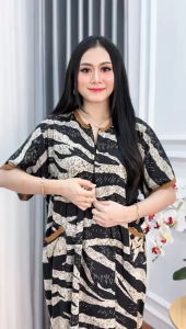 Daster Gemoy Jumbo LD 130 Kekinian Bumil Busui Bahan Rayon Dress Wanita Panjang