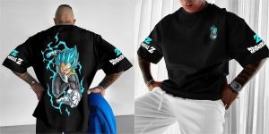 BANDAI | Áo Thun Nam Dragon Ball Mùa Hè Thời Trang Mới Phong Cách Anime Nhật Bản Tay Ngắn Cổ V Chất Liệu Polyester Thoáng Khí Mặc Hàng Ngày