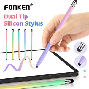 FONKEN 2 In 1 Dual ปลายซิลิโคนไล่ระดับสีหน้าจอสัมผัสปากกาสำหรับจอมือถือสไตลัสวาดภาพดินสอสำหรับแท็บเล็ตโทรได้