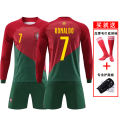 Home Away Football Kit Set for Boys Children Number 7 Cristiano Ronaldo Jersey Shorts And Pants Customizable Team Uniform. 