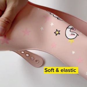 M&B Baby Bib Silicone (6 months+) Soft Silicone Bib Baby Feeding Bib