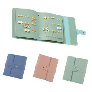 1PC PU Leather Ear Stud Storage Bag Multi-layer Jewelry Finishing Storage Organizer Book Type Storage Bag For Earrings Rings