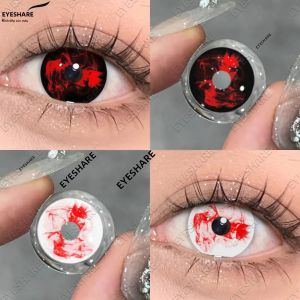 EYESHARE Cosplay Kính Áp Tròng 1 Halloween 14.5mm Mềm Tròng Kính Trắng/Đen/Đỏ Cho Nâng Cao Mắt 6 Tháng Dùng Một Lần