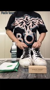 【Fans tone】3in1 Premium Shoe Cleaning Kit White Shoe Cleaner Kit Sneaker Cleaner Care kit Large Capacity 200ML Foam Cleaner Quick Decontamination And Whitening Complete Shoe Care Solution For All Kinds Of Shoes Sneaker Lovers