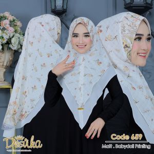 desvika code 659 jilbab instan Khimar motif terbaru jumbo syari premium