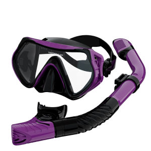 Diving Mask Snorkeling Full Dry Breathing Tube Set Large Frame Swimming Goggles Liquid Silicone Diving Mask
