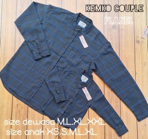 Kemeja Flanel Couple Ayah dan Anak Bahan Katun Flanel Lengan Panjang Terbaru 2025