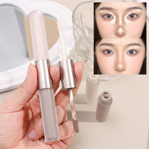 2pcs Double-Headed Liquid Concealer Contour Pen Cover Dark Circles Acne Pores Face Brightening Base Makeup Concealer Cometics