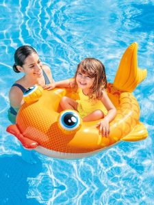 Inflatable Fish Boat for Kids Baby Floating Watercraft Swimming Ring Baby Floating Air Cushion Photography Inflatable Bed