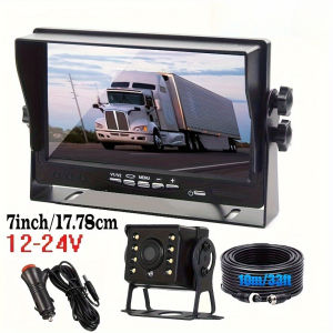 Universal Rearview Camera System for Trucks Night Vision Reversing Camera And a 7-Inch Monitor for Parking Assistance