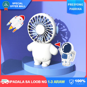 【Astronaut Design】Mini Space Handheld Electric Fans with Base Holder USB Rechargeable Portable Small Pocket Size Table Fan Indoor Outdoor Travel Office Use