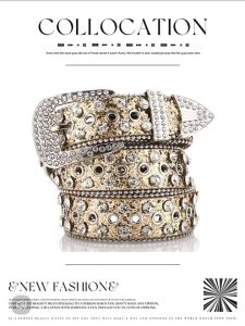 Womens Rhinestone Belt 115cm for Jeans