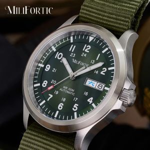 Milifortic Military Field Watch 39mm M097 NH36 Automatic Mechanical Movement Calendar Sapphire Homage Waterproof Watches For Men