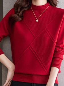 Erdos Half-Collar Wool Sweater Womens Fall and Winter New Arrival Cashmere Bottoming Shirt Tops Inner Wear Thickened Sweater Short