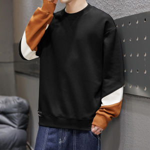 ROMON | Romon Mens Round Neck Long Sleeve T-Shirt Casual Loose Fit Printed Sweatshirt Urban Fashion Autumn Season Youth Apparel