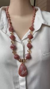 Perhiasan Wanita Kalung Fashion Batu Akrilik Etnik Terbaru