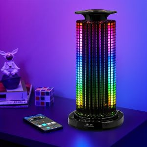 1pc RGB Sound-Activated Music Rhythm Light4D Panoramic Trendy Atmosphere LightRGB Colorful Music Sound Control Ambiance Light.