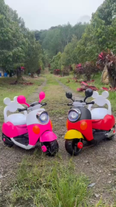 มอไซค์ไฟฟ้ามิกกี้เมาส์สูง 1 มอเตอร์ รถไฟฟ้าเด็ก 105 วัสดุ รถแบตเตอรี่เด็ก