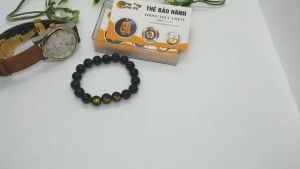 Vòng tay mã não đen tam hợp hợi mão mùi - size 8 10 12ly - có khai quang điểm nhãn may mắn tài lộc - bảo hành 12 tháng - PHONG THỦY ANH VŨ