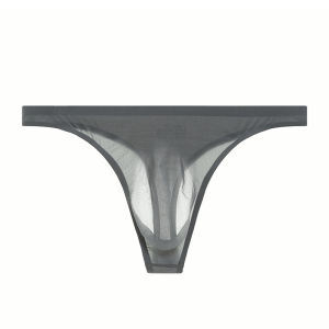 Mens Ice Silk Transparent Underwear Ultra Thin Seamless One Piece 3D Pouch Smooth Cool Youth Single Strap Underwear