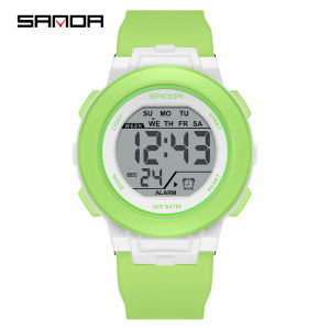 Sanda | SANDA new 6383 multifunctional color light watch for high school students sports mens and womens electronic watches 2026