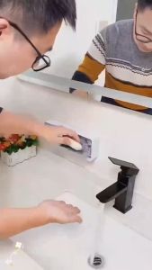 Allshop MultiFuction Punch-free Vertical Wall-Mounted Double-Grid Soap holder Box With Cover Lip