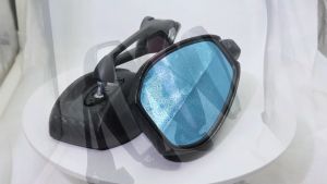 SurfyMotorcycle Street King Side Mirror v2 Blue Lens Clear Lens