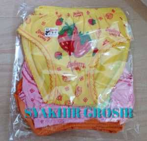 promo 12 pcs CD celana dalam anak perempuan sempak cewek motif STRAWBERRY 3-8th LUSINAN GROSIR