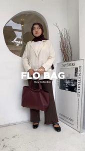 Totebag Wanita AksaraFlo / Tas Wanita Untuk kuliah Dan Kerja Free Syal