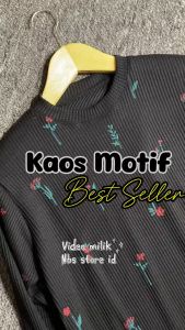 Kaos Motif Lengan Panjang Wanita Kekinian