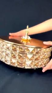 Sunfay Home COD Wadah Permen Metal Steel Kristal /Toples Kristal Hari Raya / Wadah Permen Kristal / Wadah Permen Metal Kristal/Tempat Penyimpanan Serbaguna/Dekorasi Hari Raya/Dekorasi Ruang Tamu/wadah permen kristal unik
